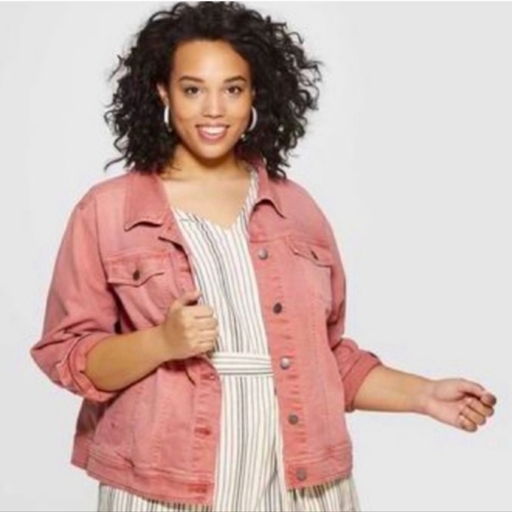 Universal Thread Pink Denim Jacket - Picture 2 of 6